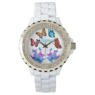 Papillon coloré montre féminine personnalisée
