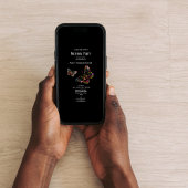 Papillon coloré Noir Invitation Anniversaire