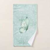 Papillon Croire Points Blancs Menthe (Serviette à main)