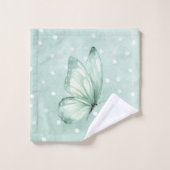 Papillon Croire Points Blancs Menthe (Gant de toilette)