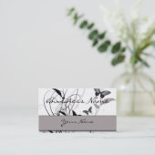 Papillon dans le carte de visite noir et gris (Debout devant)