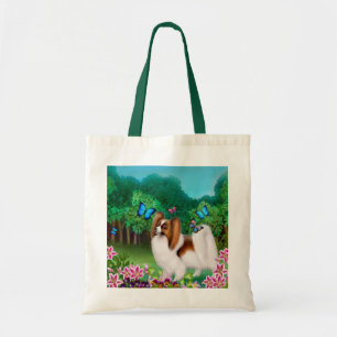 Papillon dans le sac fourre-tout à jardin
