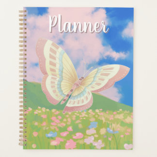 Papillon dans un champ de fleurs peinture
