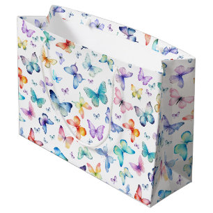 Papillon d'aquarelle grand sac cadeau