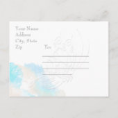 Papillon d'aquarelle Rivage Océanique Faire-part (Dos)