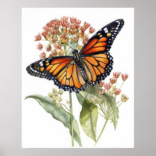 Papillon d'art Tiger Milkweed Affiche d'impression (Devant)