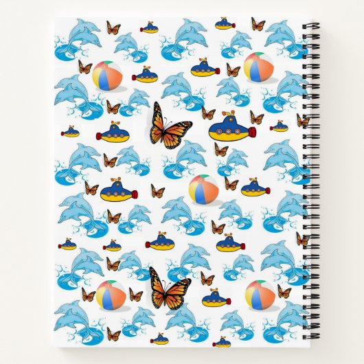 Papillon dauphin de Carnet spiral (Dos)