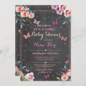 Papillon de baby shower c'est un invitation de (Devant / Derrière)