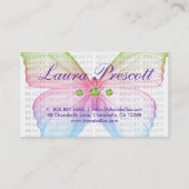 Papillon de bleu de rose de vert de carte de (Dos)