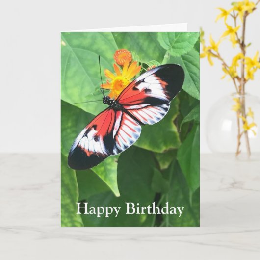 Papillon de carte d'anniversaire avec devis Kafka (Fleur jaune)