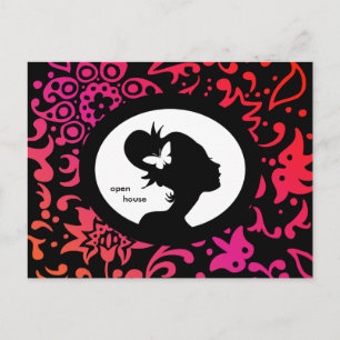 Papillon de carte de salon femme couleur Silhouett