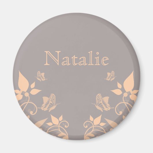 Papillon de corail, aimant floral (Devant)