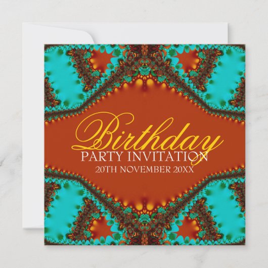 Papillon de dentelle exotique Invitations d'annive (Devant)