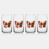 Papillon de fleurs rouges aux roses rouges (Dos)