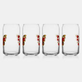 Papillon de fleurs rouges aux roses rouges (Gauche)