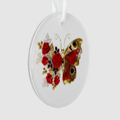 Papillon de fleurs rouges aux roses rouges (devant)