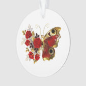 Papillon de fleurs rouges aux roses rouges (devant)