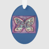 Papillon de la paix Word Art Cadeau de vacances (dos)