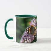 Papillon de l'amiral rouge et Bouddleia Mug (Gauche)