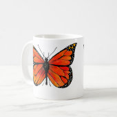 Papillon de monarque sur la tasse de café/thé (Devant gauche)