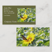 Papillon de monarque sur le carte de visite de (Devant / Derrière)