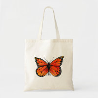 Papillon de monarque sur le sac fourre-tout
