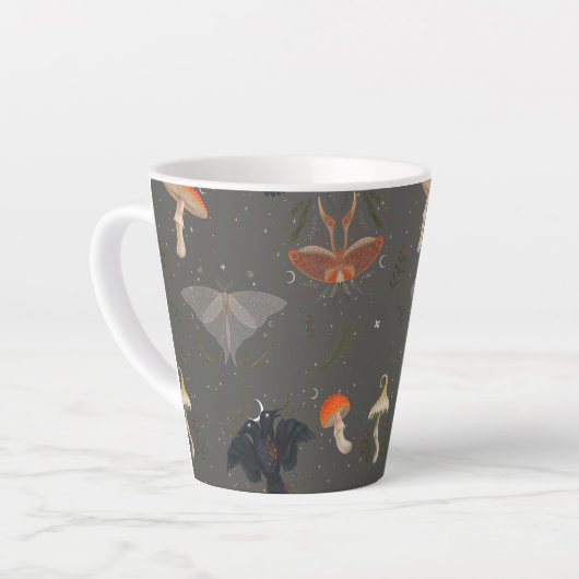 papillon de nuit motif Latte Mug (Angle gauche)