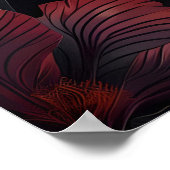 Papillon de nuit noir rouge Impression Botanique s (Coin)