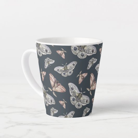 papillon de papillon de nuit motif Latte Mug (Angle gauche)
