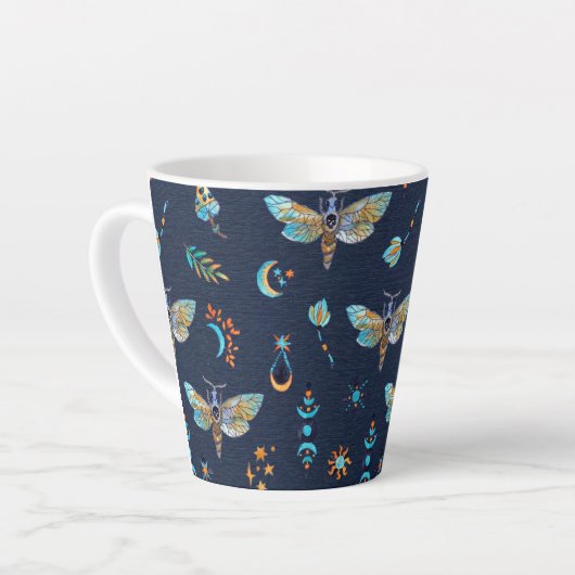 papillon de papillon de nuit motif Latte Mug (Angle gauche)