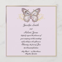 Papillon de parties scintillant sur Faire-part de