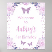 Papillon de Parties scintillant violet affiche de  (Devant)