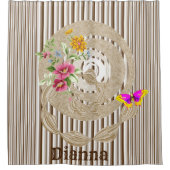 Papillon de rideau de douche Brown bande (Devant)