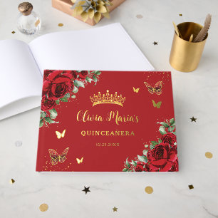Papillon de Roses Rouges Quinceanera Sweet 16 Anni