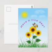 Papillon de tournesol Avoir une carte postale de N (Devant / Derrière)