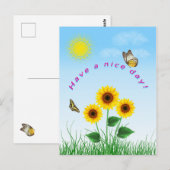 Papillon de tournesol Avoir une carte postale de N (Devant / Derrière)