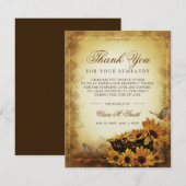 Papillon de tournesol en Merci sympathique (Devant / Derrière)