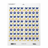 Papillon de tournesol Étiquette (Feuille entière)