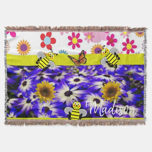 Papillon de tournesol lancer couverture (Devant)