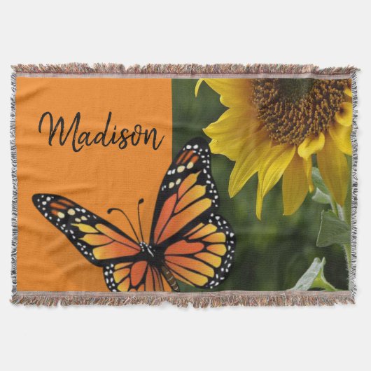 Papillon de tournesol lancer couverture (Devant)