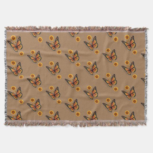 Papillon de tournesol lancer couverture (Devant)