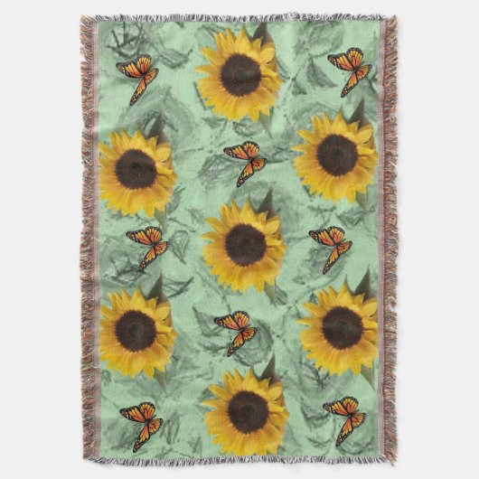 Papillon de tournesol lancer couverture (devant Vertical)