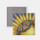 Papillon de tournesol Magnet d'art (Recto/Verso)
