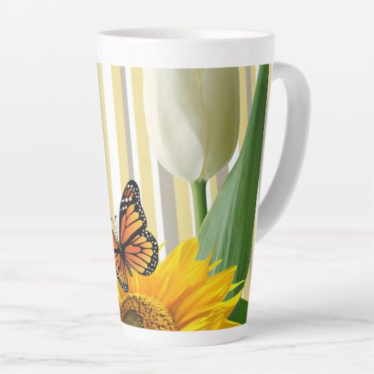 Papillon de tournesolTulipe Latte Mug (Angle droit)