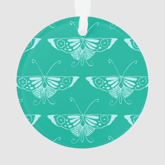 Papillon déco stylisé - turquoise et aqua (dos)