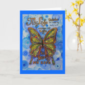 Papillon Diabète avec carte de voeux Poem Support (Fleur jaune)