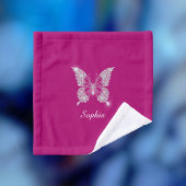 Papillon Diamant Blanc, Nom du script, Fuchsia pro