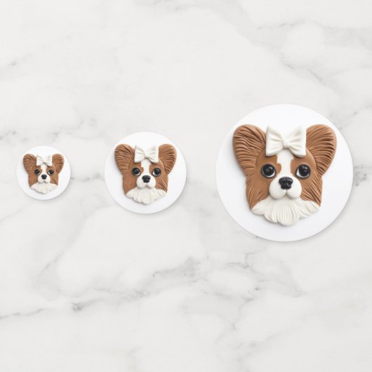 Papillon Dog 3D geïnspireerd Confetti (Voorkanten)