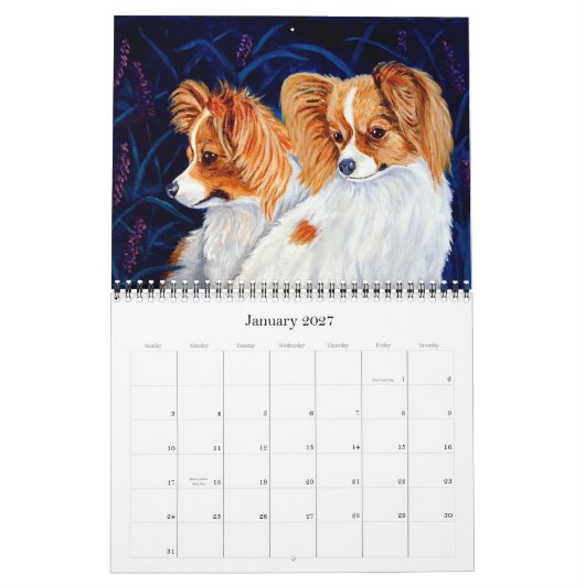 Papillon Dog Agenda Kalender (Jan 2027)