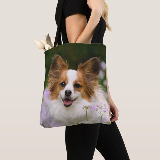 Papillon Dog Cute Romantic Potrait Foto - Draagtas (Dichtbij)